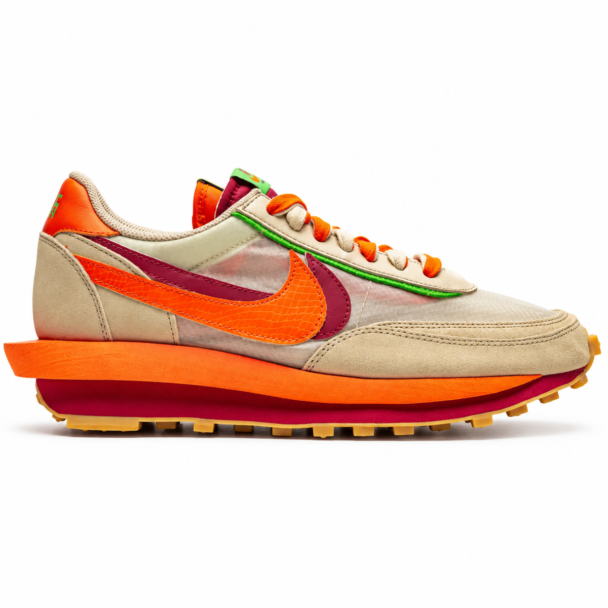 Nike x sacai x CLOT LDWaffle – Net Orange Blaze